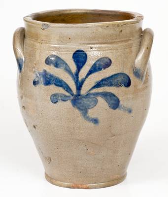 Fine attrib. William Capron Pottery, Albany, New York Incised Stoneware Jar, c1800-1805