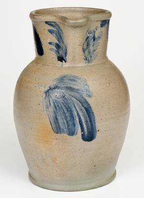 1 Gal. Baltimore Stoneware Pitcher with Leaf Decoration, circa 1880