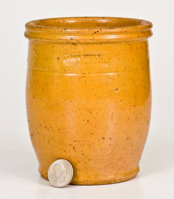 Fine Small-Sized JOHN BELL / WAYNESBORO Yellow-Glazed Redware Jar