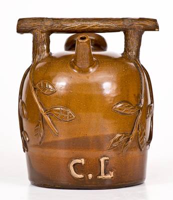 Ohio Stoneware Harvest Jug with Applied Leaf Decoration