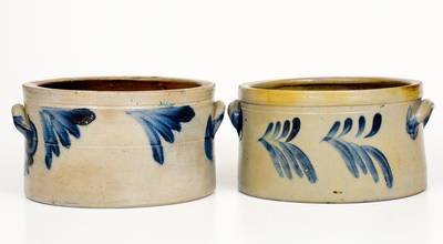 Lot of Two: Attrib. Richard Remmey, Philadelphia, PA Stoneware Butter Crocks