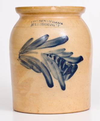 1 Gal. COWDEN & WILCOX / HARRISBURG, PA Stoneware Jar with Floral Decoration