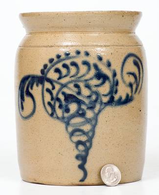 Attrib. Cortland, NY Stoneware Jar with Slip-Trailed Decoration