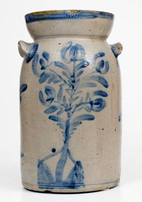 Scarce Baltimore, MD Stoneware Churn w/ Elaborate Decoration attrib. David Parr, Sr., circa 1825