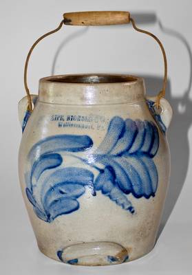 Fine SIPE, NICHOLS & CO. / WILLIAMSPORT, PA Stoneware Batter Pail with Cobalt Decoration