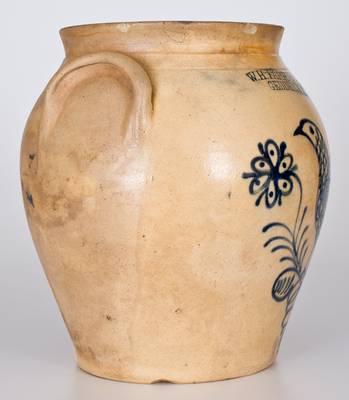 Fine W. H. FARRAR & Co. / GEDDES, NY Stoneware Jar / Elaborate Bird Decoration