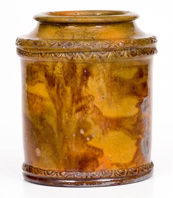 Attrib. Jacob Heart, Chambersburg, PA Redware Jar w/ Coggled Decoration