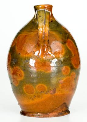 Fine North Shore, Massachusetts Redware Jug, late 18th or early 19th century