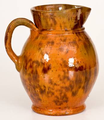 Redware Pitcher attrib. Jacob Medinger, Limerick Township, Montgomery County, PA