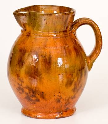 Redware Pitcher attrib. Jacob Medinger, Limerick Township, Montgomery County, PA