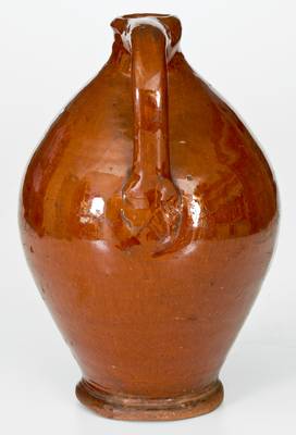 Very Rare Slip-Decorated 18th century New England Redware Jug
