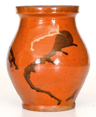 Attrib. Nathaniel Rochester, West Bloomfield, NY Redware Jar, circa 1818-1832.