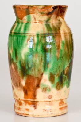 Shenanoah Valley Multi-Glazed Redware Pitcher, S. Bell & Sons or J. Eberly, Strasburg, VA