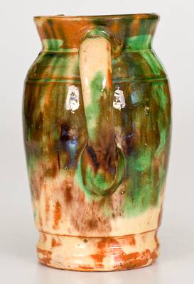 Shenanoah Valley Multi-Glazed Redware Pitcher, S. Bell & Sons or J. Eberly, Strasburg, VA