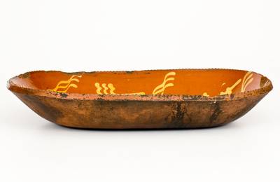 Slip-Decorated Philadelphia Redware Loaf Dish