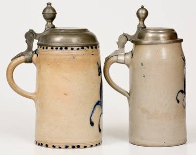 Lot of Two: German Stoneware Steins w/ Galloping Horse Designs