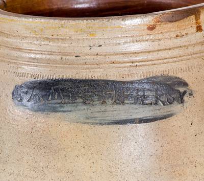 Scarce S. AMBOY N. JERSY (Warne and Letts, New Jersey) Cobalt-Decorated Stoneware Jar