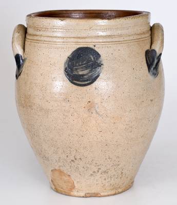 Scarce S. AMBOY N. JERSY (Warne and Letts, New Jersey) Cobalt-Decorated Stoneware Jar