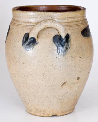 Scarce S. AMBOY N. JERSY (Warne and Letts, New Jersey) Cobalt-Decorated Stoneware Jar