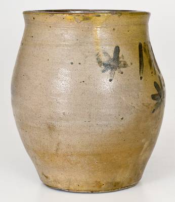 Rare Small-Sized 1833 Stoneware Jar with Star Decoration, probably Eaton & Stout, South River, NJ