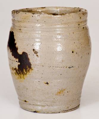 Rare Diminutive Iron-Decorated Stoneware Apprentice s Jar, att. Warne & Letts, South Amboy, NJ