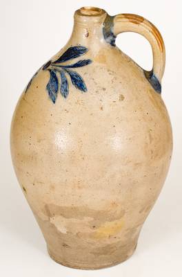 Hartford, CT Stoneware Jug w/ Incised Floral Decoration, possibly Peter Cross, early 19th century