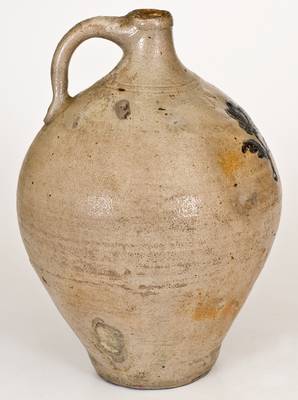 Attrib. Jonathan Fenton (Boston) Stoneware Jug w/ Impressed Floral Decoration, late 18th century