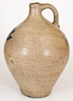 Attrib. Jonathan Fenton (Boston) Stoneware Jug w/ Impressed Floral Decoration, late 18th century