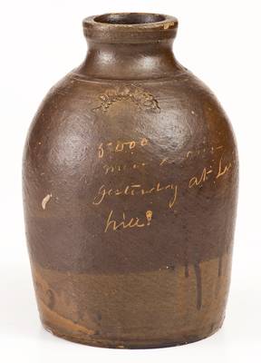 Rare A. DOLLISON (Ohio) Civil War Stoneware Jar: 