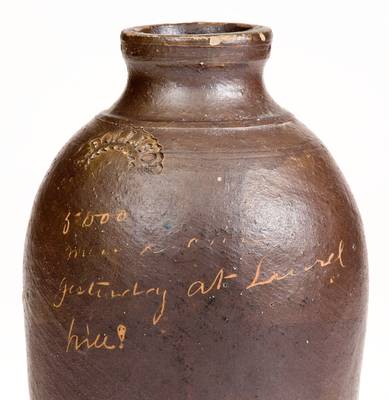 Rare A. DOLLISON (Ohio) Civil War Stoneware Jar: 