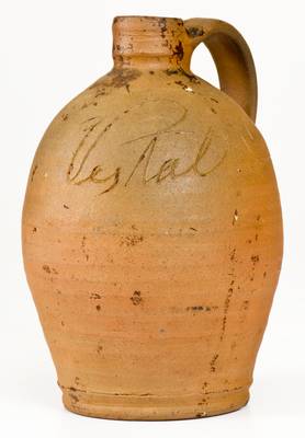 Rare Jesse Vestal / 1881 Quart-Sized Stoneware Jug, Washington County, Virginia