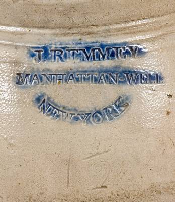 J. REMMEY / MANHATTAN-WELLS / NEW-YORK Stoneware Jar