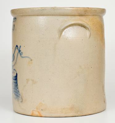 Rare Six-Gallon EVAN R. JONES / PITTSTON, PA Stoneware Bird Crock