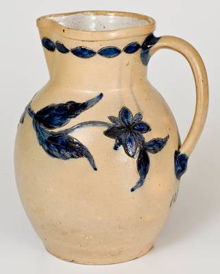 Extremely Rare and Fine Henry H. Remmey (Philadelphia) Incised Stoneware Pitcher, 1856