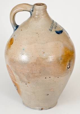 Exceedingly Rare and Important DAVID MORGAN / NEW YORK Stoneware Jug w/ Incised Decoration