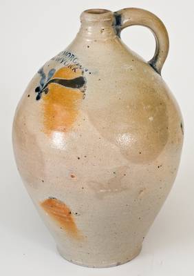 Exceedingly Rare and Important DAVID MORGAN / NEW YORK Stoneware Jug w/ Incised Decoration