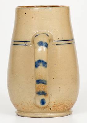 Rare Large-Sized Stoneware Mug w/ Impressed Brooms and Inscription