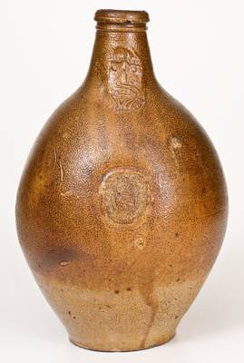Large German Stoneware Bellarmine / Beardman Jug, 16th or 17th century