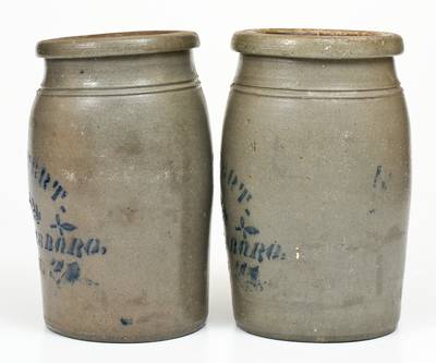 Matched Pair of Half-Gallon T.F. REPPERT / GREENSBORO, PA Stoneware Jars