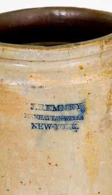 Rare J. REMMEY / MANHATTAN-WELLS / NEW-YORK Straight-Sided Stoneware Jar