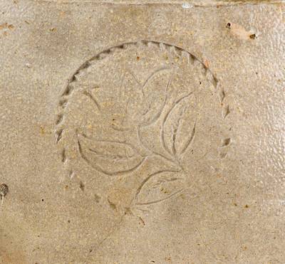 Probably Xerxes Price, Sayreville, NJ Stoneware Jar w/ Impressed Floral Decoration, early 19th century