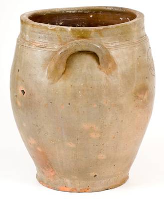 Probably Xerxes Price, Sayreville, NJ Stoneware Jar w/ Impressed Floral Decoration, early 19th century