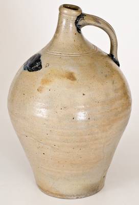 Fine att. Jonathan Fenton (Boston) Stoneware Jug w/ Impressed Fish Decoration, late 18th century