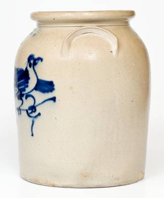 2 Gal. J. NORTON & CO. / BENNINGTON, VT Stoneware Jar w/ Bold Double Bird Decoration