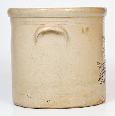 3 Gal. Gardiner, Maine Stoneware Crock with Impressed Eagle Designs
