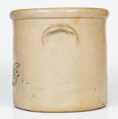 3 Gal. Gardiner, Maine Stoneware Crock with Impressed Eagle Designs