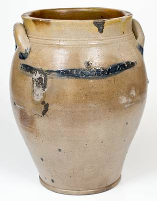 PAUL CUSHMAN, Albany, NY Stoneware Jar, circa 1810