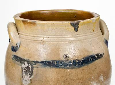 PAUL CUSHMAN, Albany, NY Stoneware Jar, circa 1810