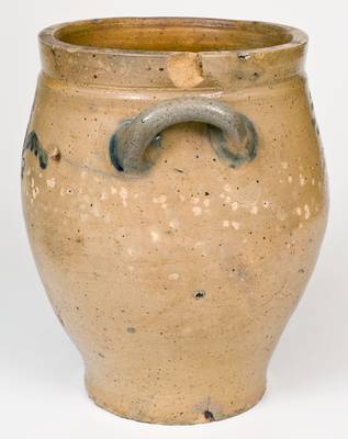 Rare C. CROLIUS / MANHATTAN WELLS / NEW YORK Stoneware Jar w/ Incised Decoration