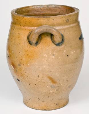 Rare C. CROLIUS / MANHATTAN WELLS / NEW YORK Stoneware Jar w/ Incised Decoration